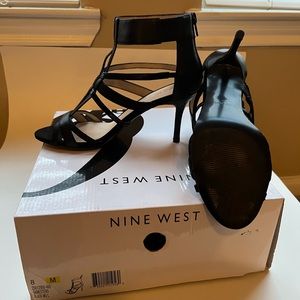 NINE WEST BLACK 3.5” Strappy heels